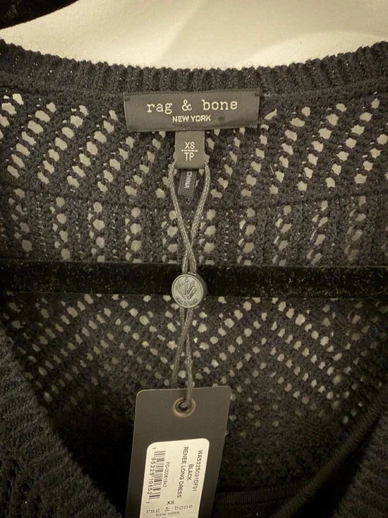 rag & bone Renée Crochet Midi Dress NWT  Size XS Black - Picture 3 of 7